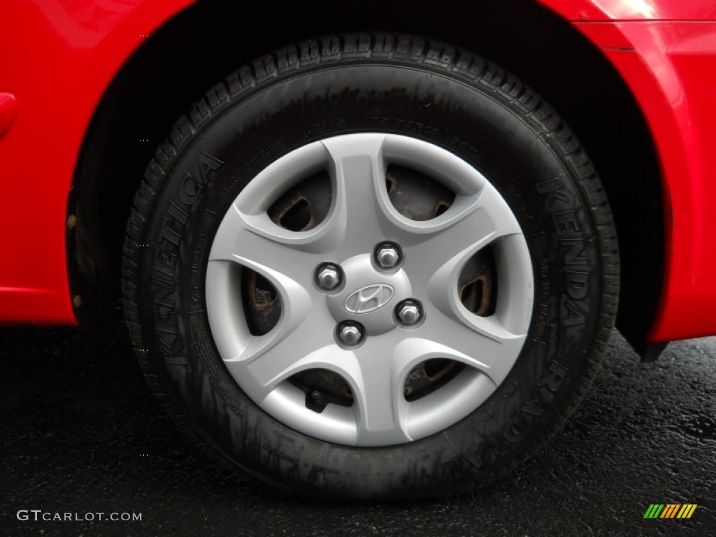 2003 Accent GL Coupe - Retro Red / Gray photo #25