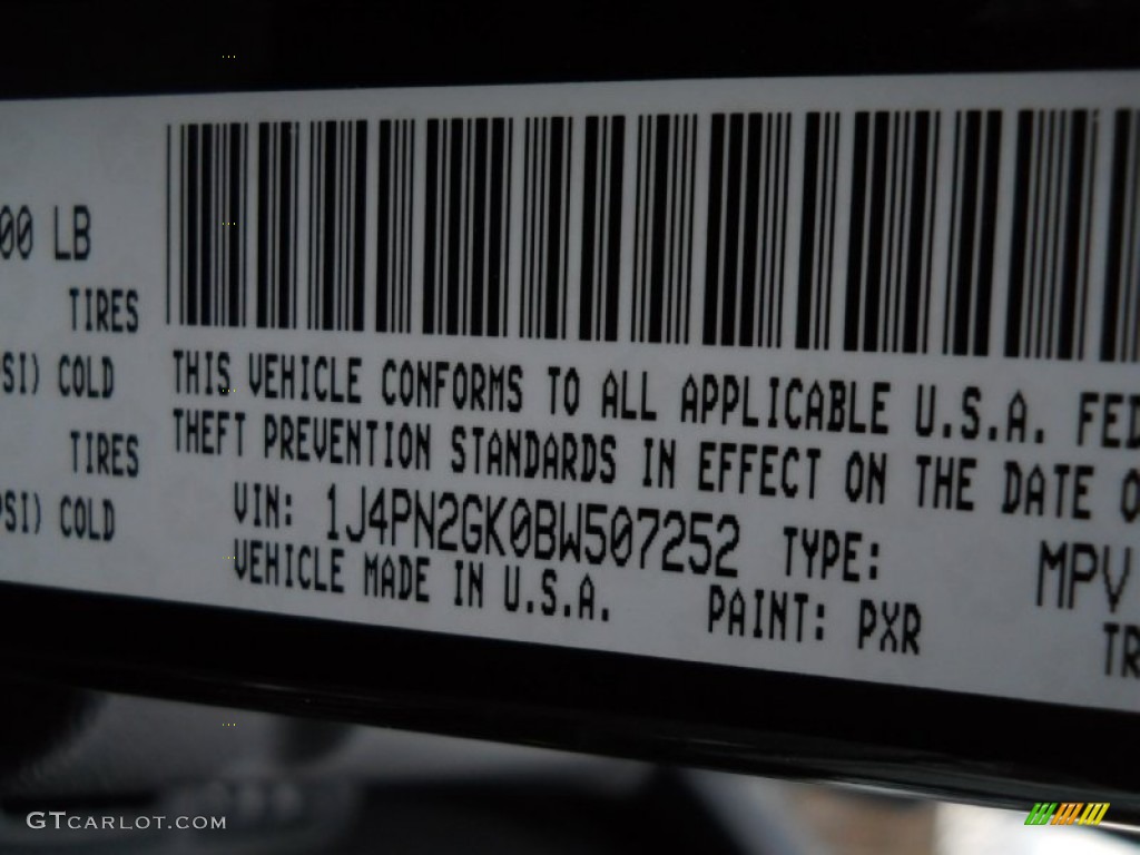 2011 Liberty Color Code PXR for Brilliant Black Crystal Pearl Photo #58046579