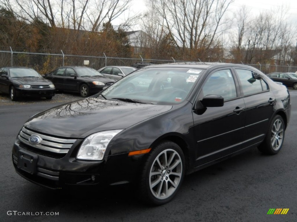 2008 Fusion SE - Black Ebony / Charcoal Black/Red photo #1
