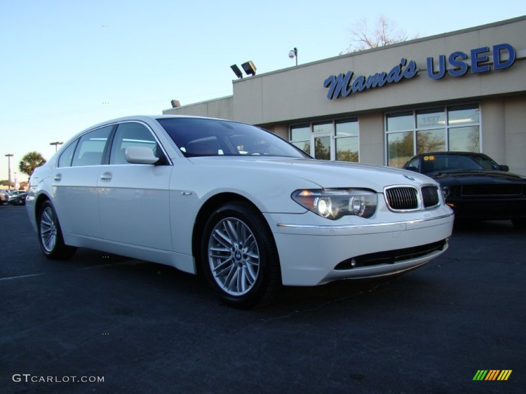 2004 7 Series 745Li Sedan - Alpine White / Dark Beige/Beige III photo #2