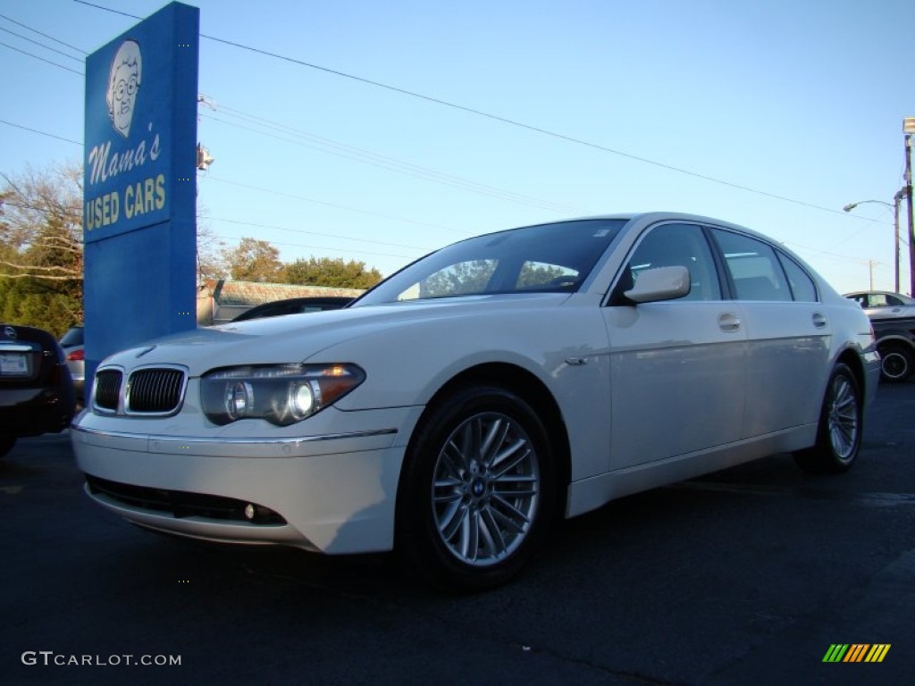 2004 7 Series 745Li Sedan - Alpine White / Dark Beige/Beige III photo #3
