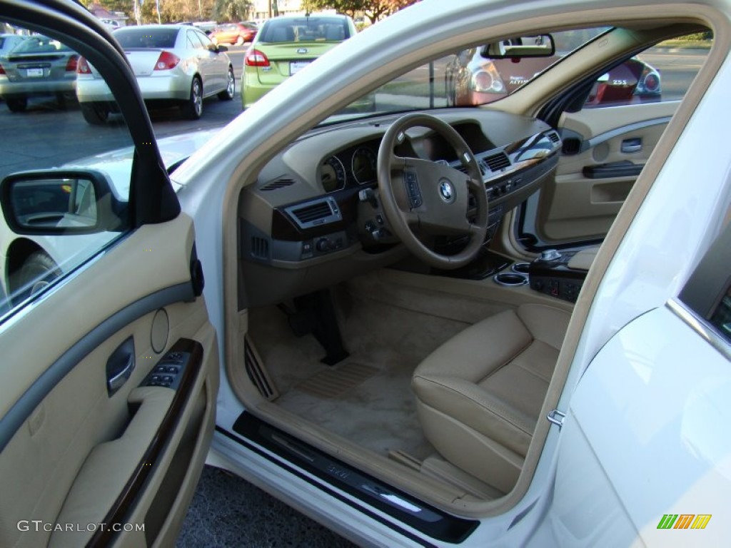 2004 7 Series 745Li Sedan - Alpine White / Dark Beige/Beige III photo #8