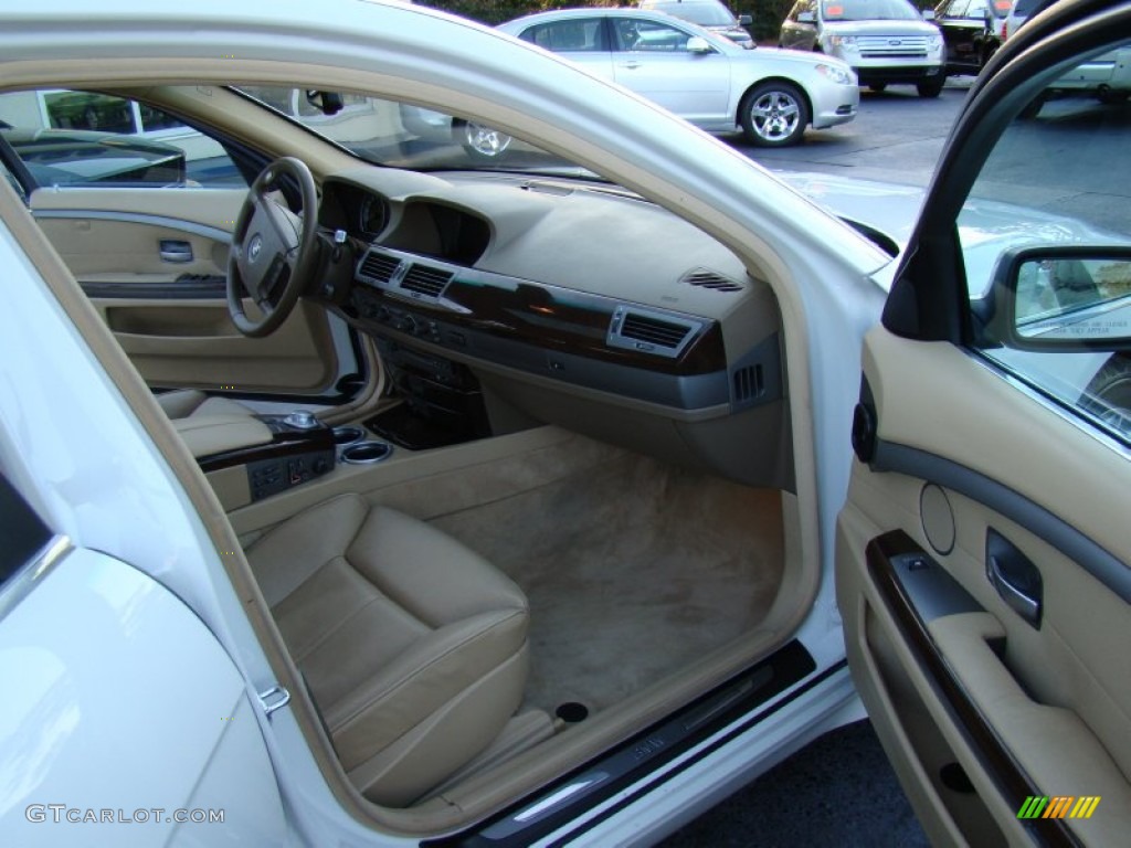 2004 7 Series 745Li Sedan - Alpine White / Dark Beige/Beige III photo #12