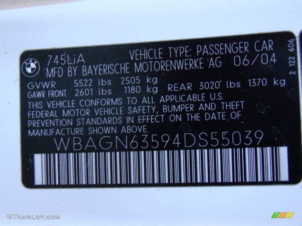 2004 7 Series 745Li Sedan - Alpine White / Dark Beige/Beige III photo #26