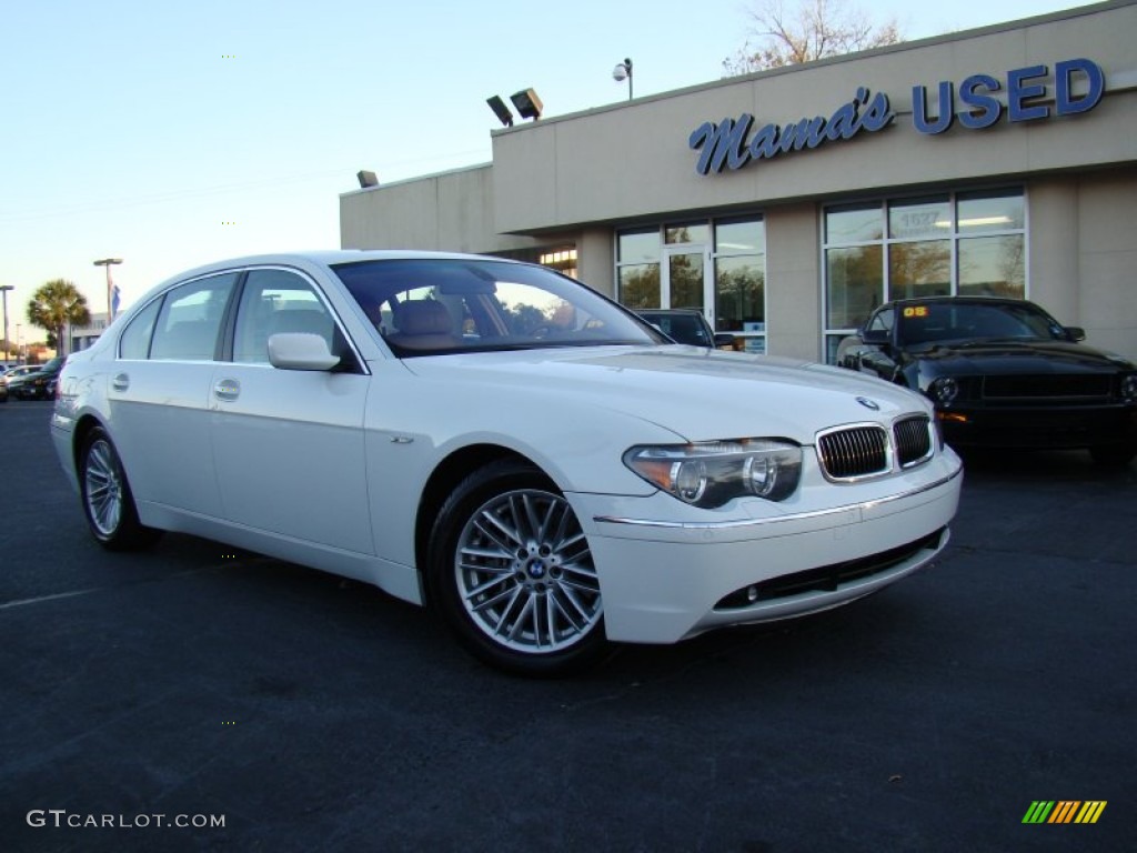 2004 7 Series 745Li Sedan - Alpine White / Dark Beige/Beige III photo #29
