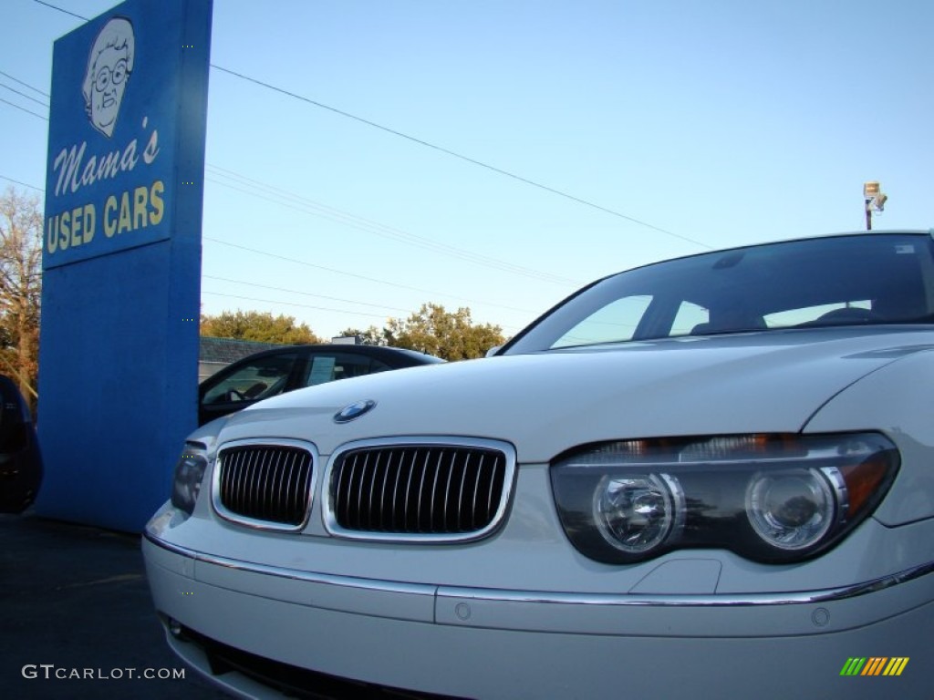 2004 7 Series 745Li Sedan - Alpine White / Dark Beige/Beige III photo #35