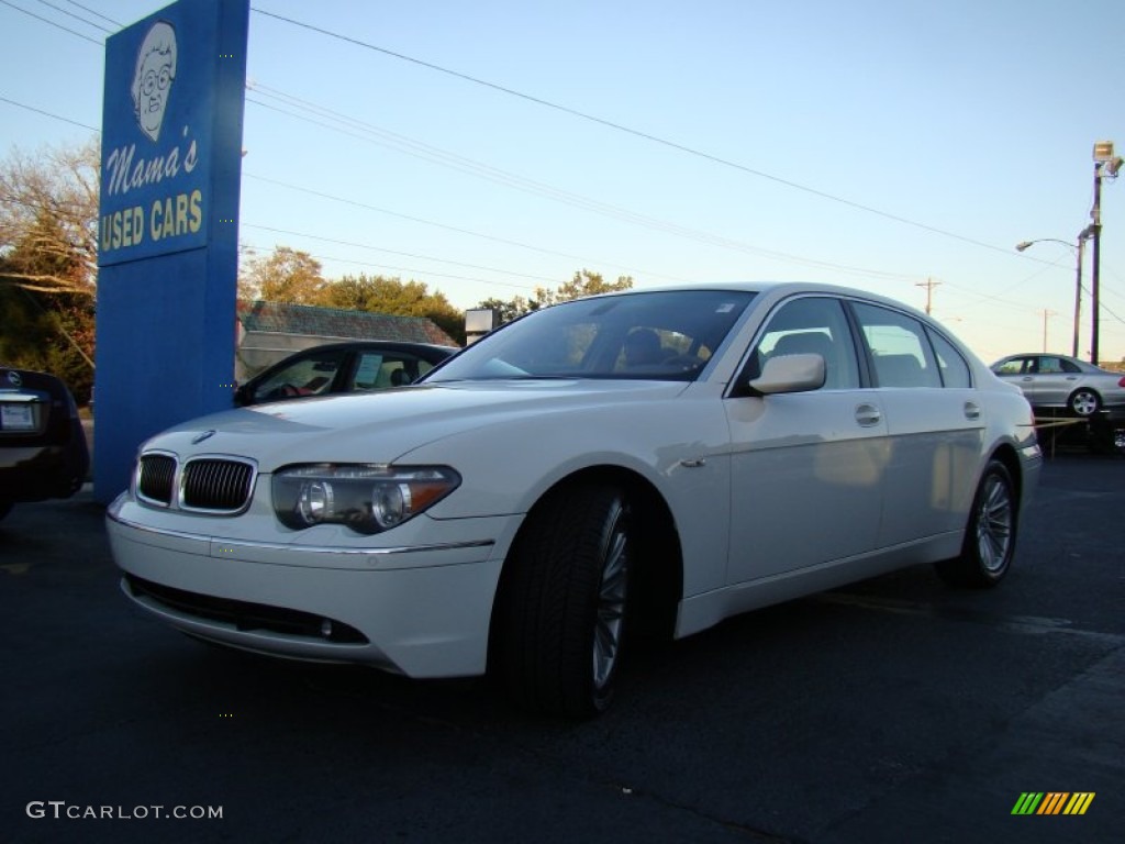 2004 7 Series 745Li Sedan - Alpine White / Dark Beige/Beige III photo #36