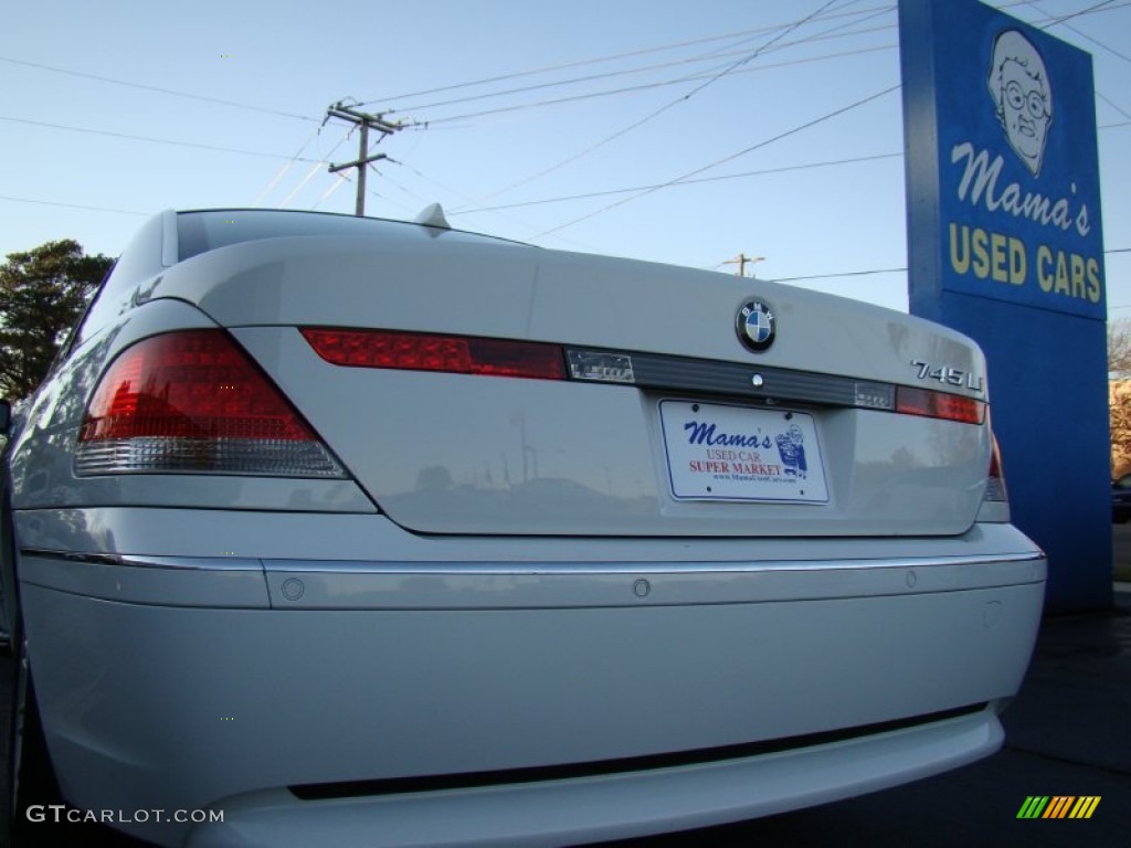 2004 7 Series 745Li Sedan - Alpine White / Dark Beige/Beige III photo #37