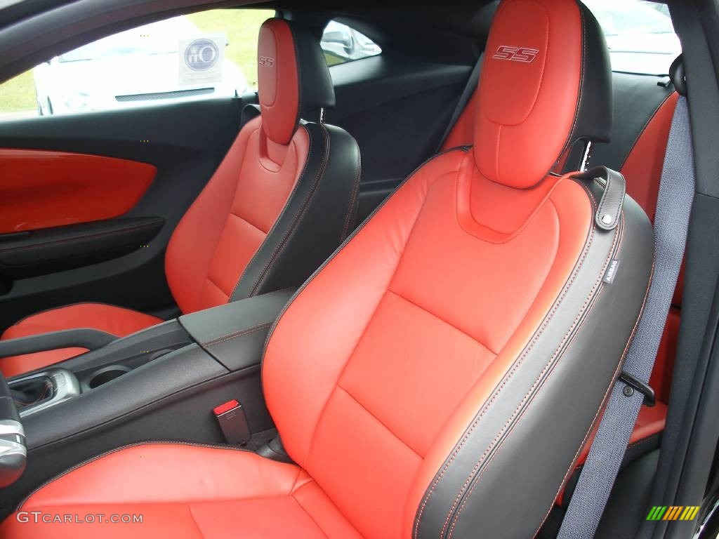 Black/Inferno Orange Interior 2010 Chevrolet Camaro SS Coupe Photo #58049339