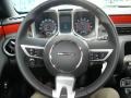 2010 Chevrolet Camaro Black/Inferno Orange Interior Steering Wheel Photo