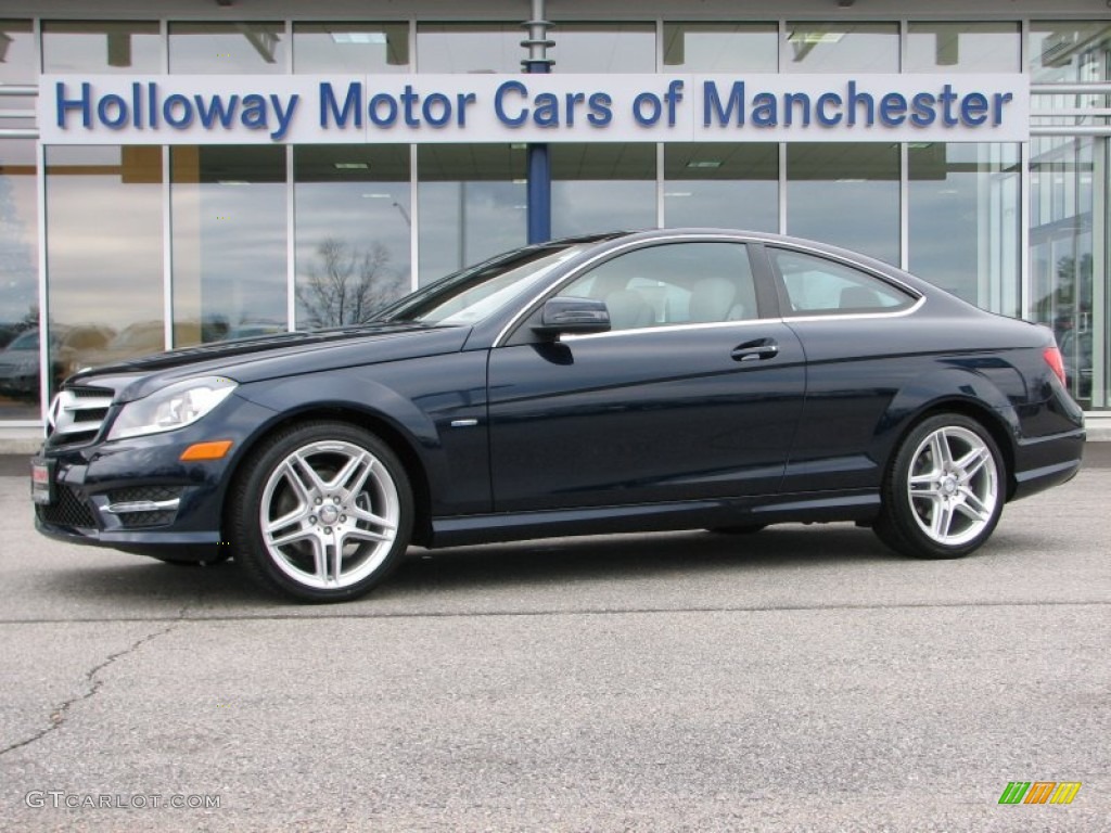 2012 C 250 Coupe - Lunar Blue Metallic / Ash photo #1