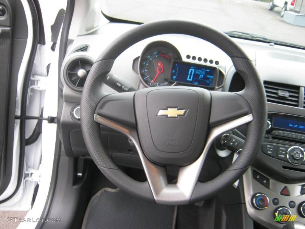 2012 Chevrolet Sonic LS Sedan Jet Black/Dark Titanium Steering Wheel Photo #58050128