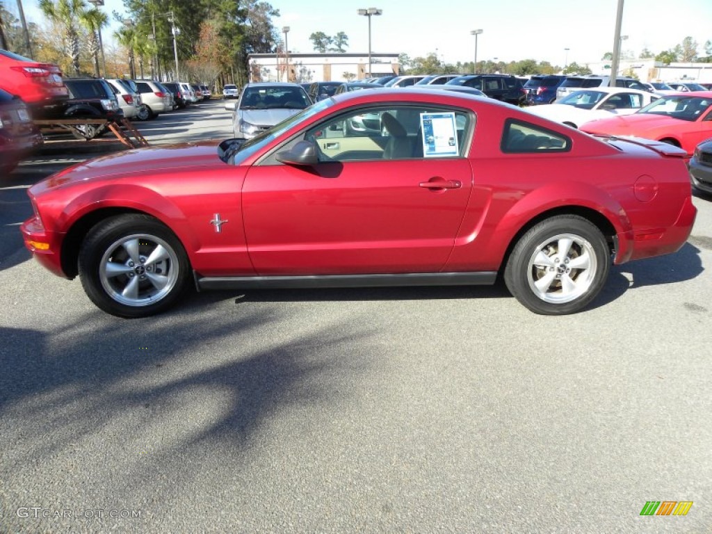 2007 Mustang V6 Deluxe Coupe - Redfire Metallic / Medium Parchment photo #2