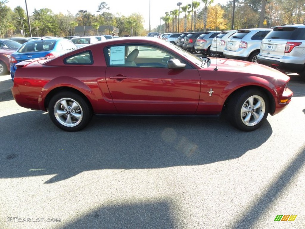2007 Mustang V6 Deluxe Coupe - Redfire Metallic / Medium Parchment photo #9