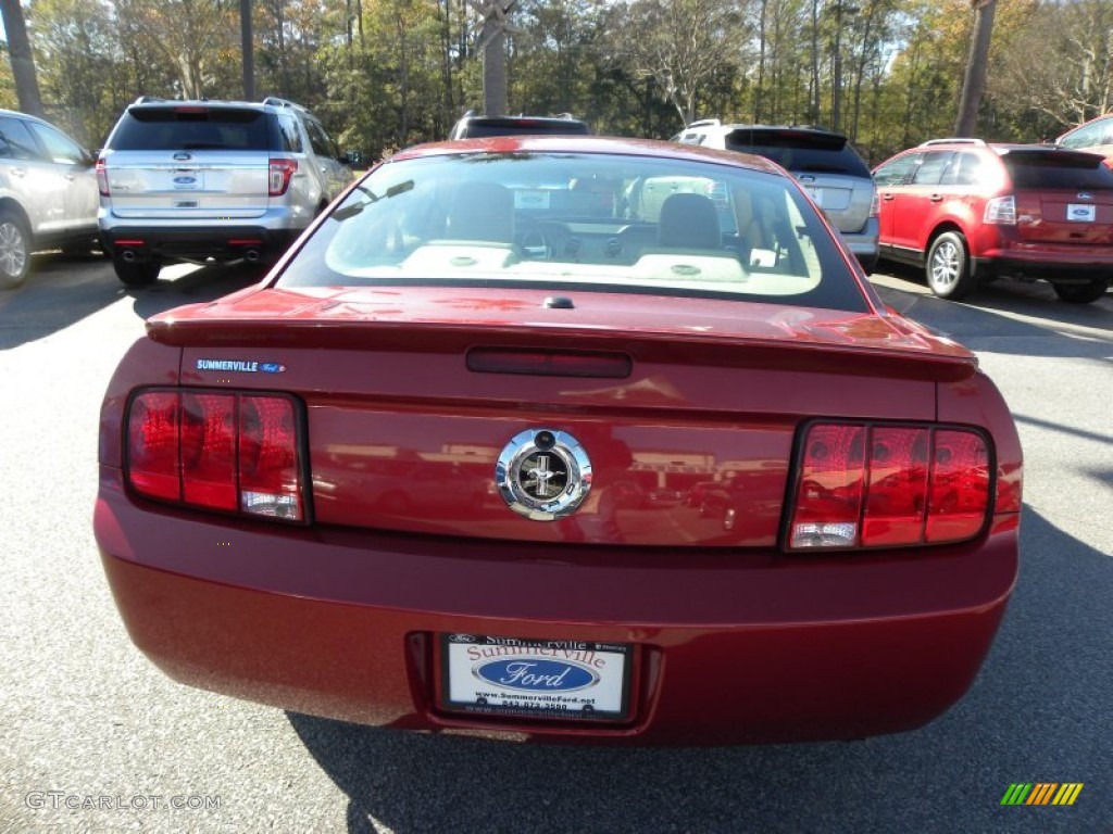 2007 Mustang V6 Deluxe Coupe - Redfire Metallic / Medium Parchment photo #11