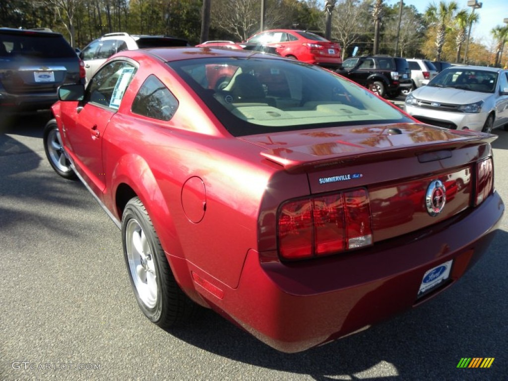2007 Mustang V6 Deluxe Coupe - Redfire Metallic / Medium Parchment photo #12