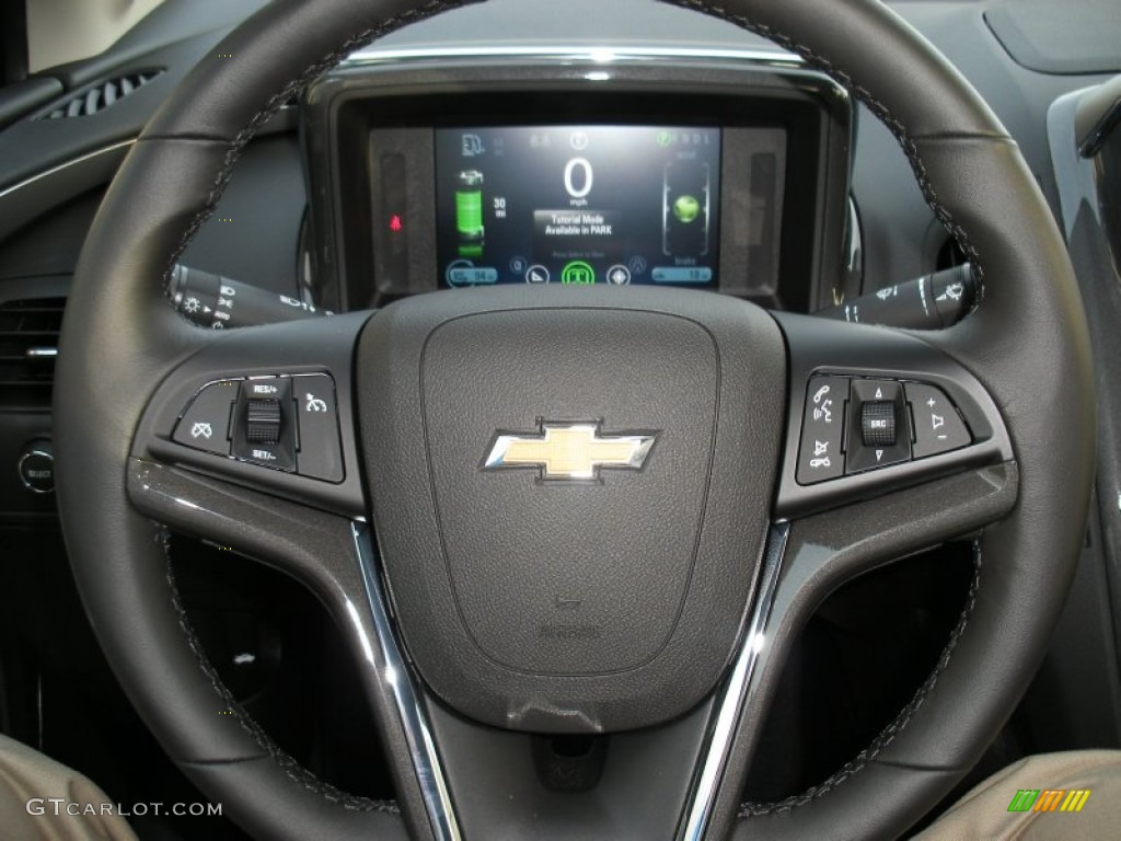 2012 Chevrolet Volt Hatchback Jet Black/Dark Accents Steering Wheel Photo #58051980