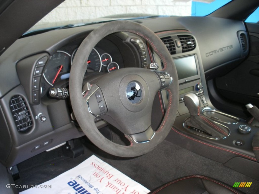 2012 Chevrolet Corvette Centennial Edition Grand Sport Coupe Ebony Steering Wheel Photo #58053449