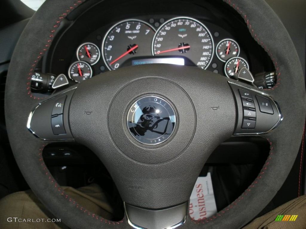 2012 Chevrolet Corvette Centennial Edition Grand Sport Coupe Ebony Steering Wheel Photo #58053458