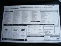  2012 Camaro LT 45th Anniversary Edition Convertible Window Sticker