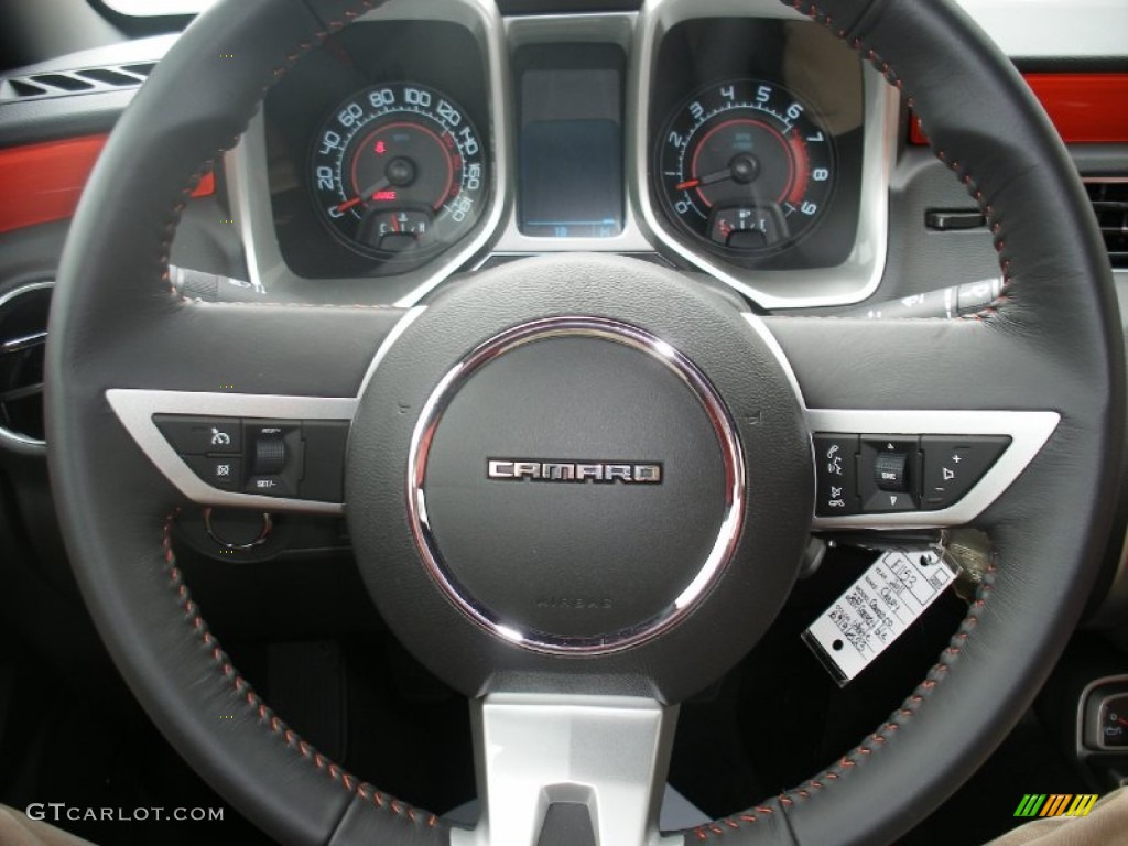2011 Chevrolet Camaro SS/RS Convertible Inferno Orange/Black Steering Wheel Photo #58055554