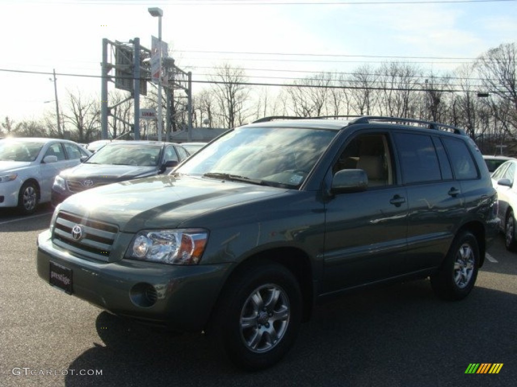 2005 Highlander V6 - Oasis Green Pearl / Ivory photo #3