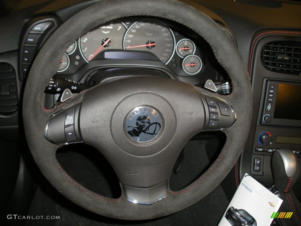 2012 Chevrolet Corvette Centennial Edition Grand Sport Convertible Ebony Steering Wheel Photo #58058511