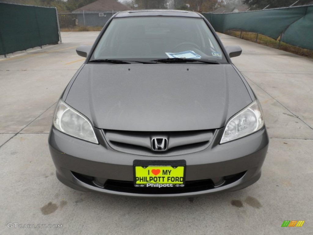 2004 Civic EX Sedan - Magnesium Metallic / Gray photo #8