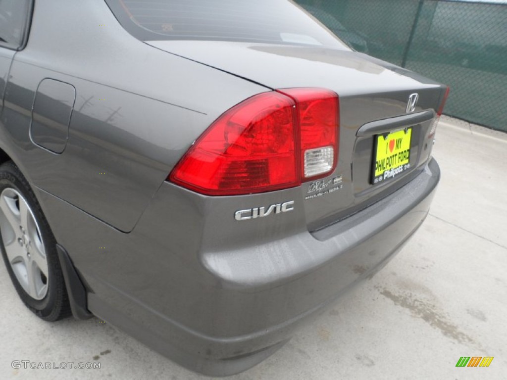 2004 Civic EX Sedan - Magnesium Metallic / Gray photo #17