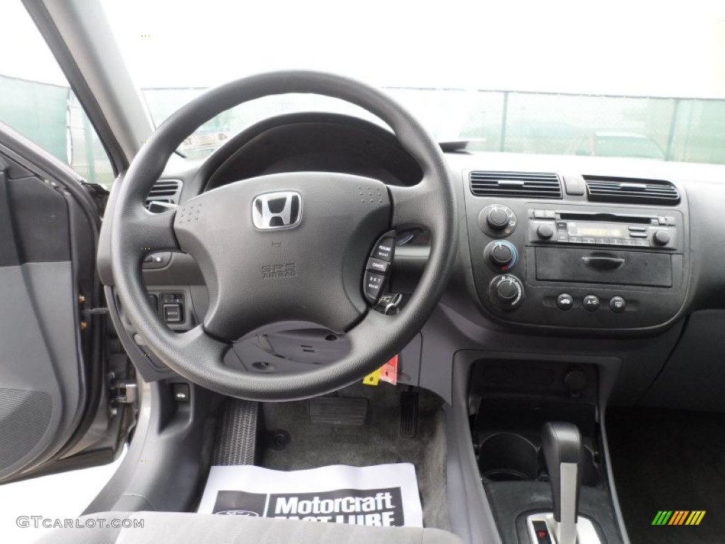 2004 Civic EX Sedan - Magnesium Metallic / Gray photo #31