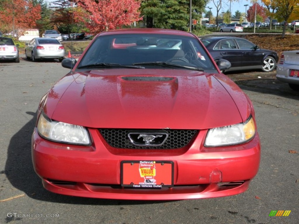 1999 Mustang V6 Coupe - Laser Red Metallic / Dark Charcoal photo #3