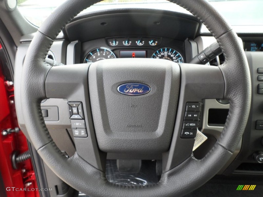 2012 Ford F150 XLT SuperCrew 4x4 Steel Gray Steering Wheel Photo #58063477