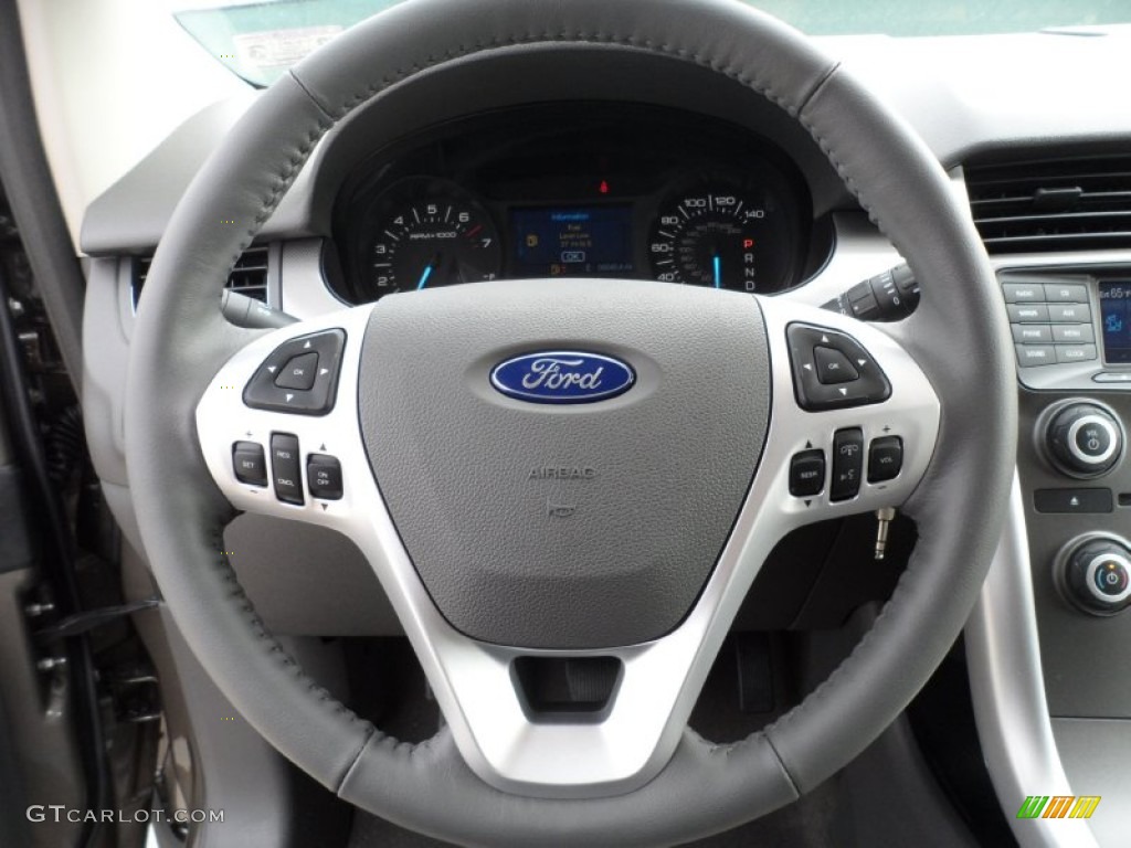 2012 Ford Edge SEL EcoBoost Medium Light Stone Steering Wheel Photo #58065118