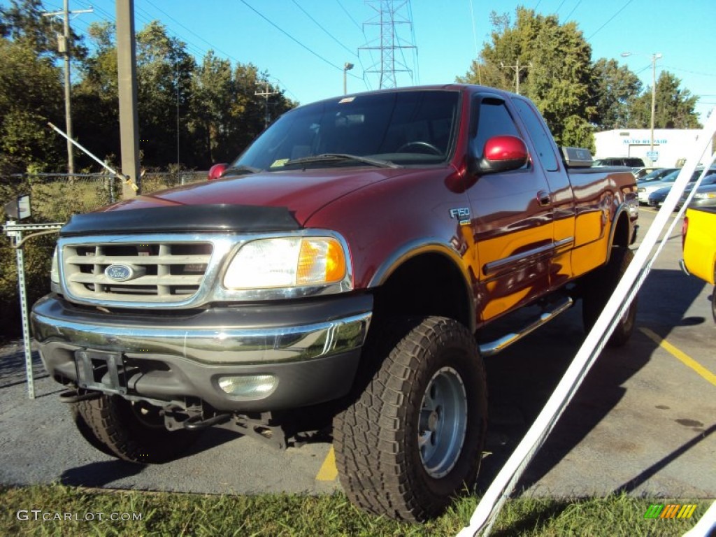 2002 F150 XLT SuperCab 4x4 - Toreador Red Metallic / Dark Graphite photo #3