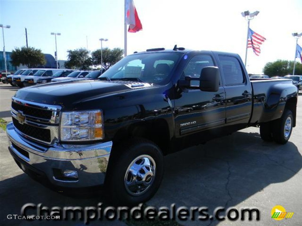 2012 Silverado 3500HD LTZ Crew Cab 4x4 Dually - Black / Ebony photo #1