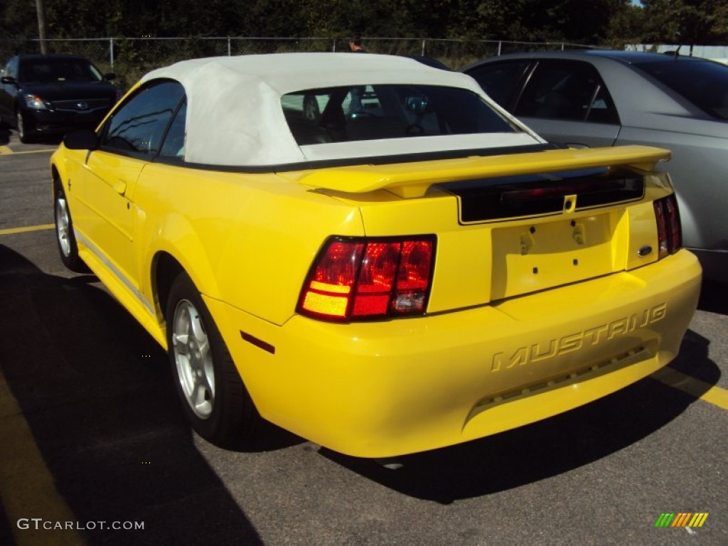 2002 Mustang V6 Convertible - Zinc Yellow / Oxford White photo #5