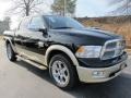 2012 Black Dodge Ram 1500 Laramie Longhorn Crew Cab 4x4  photo #4