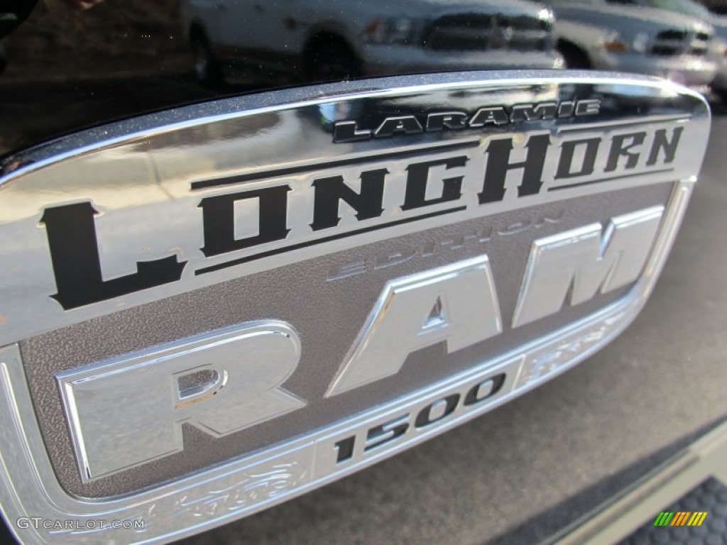 2012 Ram 1500 Laramie Longhorn Crew Cab 4x4 - Black / Light Pebble Beige/Bark Brown photo #6