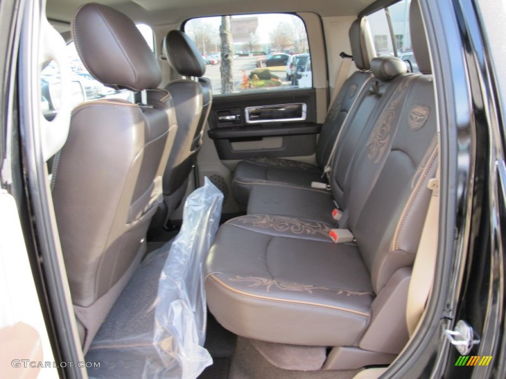 Light Pebble Beige/Bark Brown Interior 2012 Dodge Ram 1500 Laramie Longhorn Crew Cab 4x4 Photo #58076281