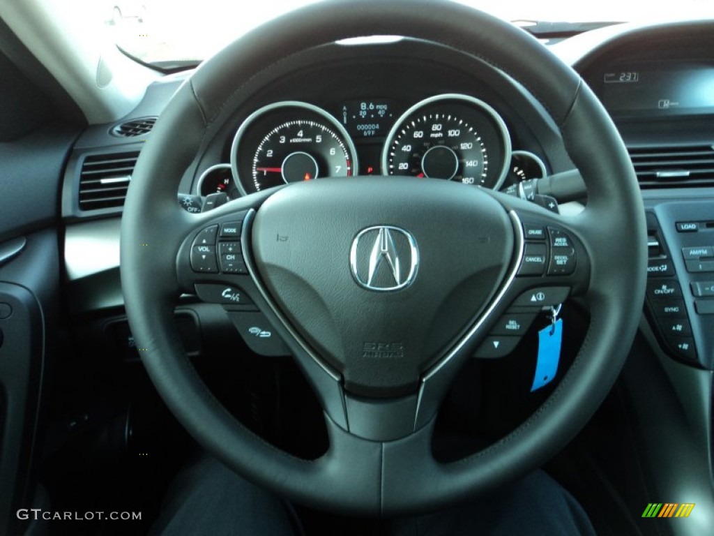 2012 Acura TL 3.5 Ebony Steering Wheel Photo #58076446