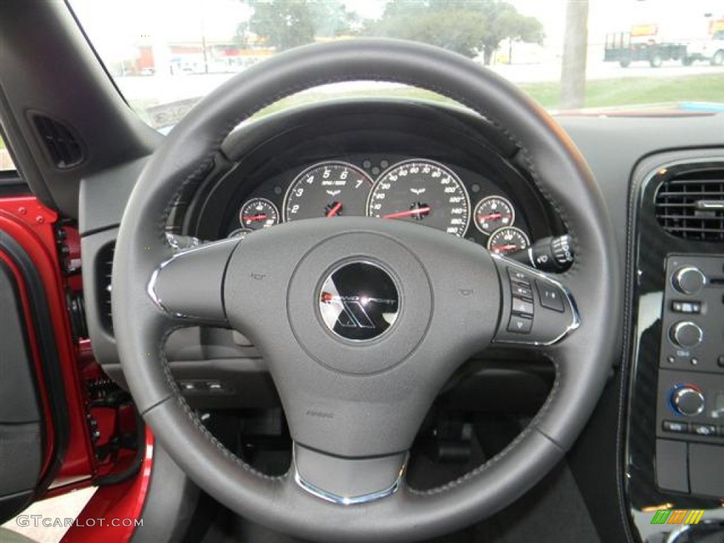 2012 Chevrolet Corvette Grand Sport Coupe Ebony Steering Wheel Photo #58076486
