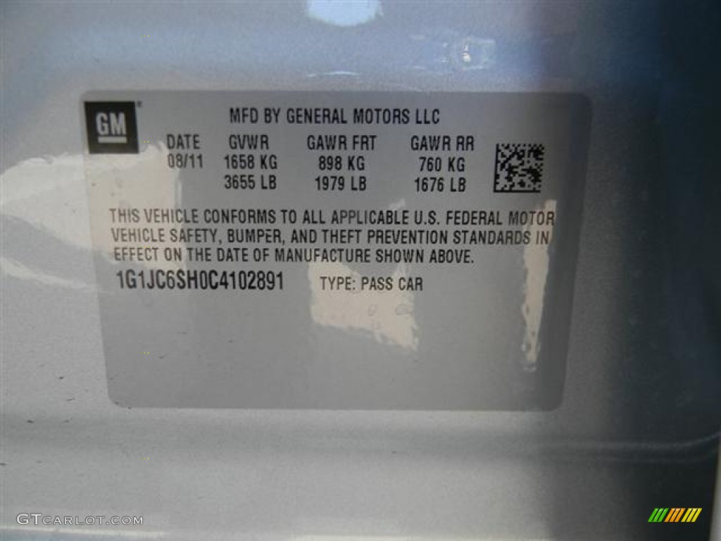 2012 Sonic LT Hatch - Silver Ice Metallic / Dark Pewter/Dark Titanium photo #12