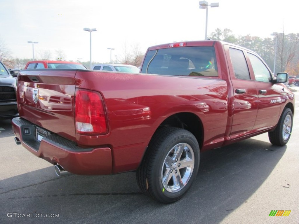 2012 Ram 1500 Express Quad Cab - Deep Cherry Red Crystal Pearl / Dark Slate Gray/Medium Graystone photo #3