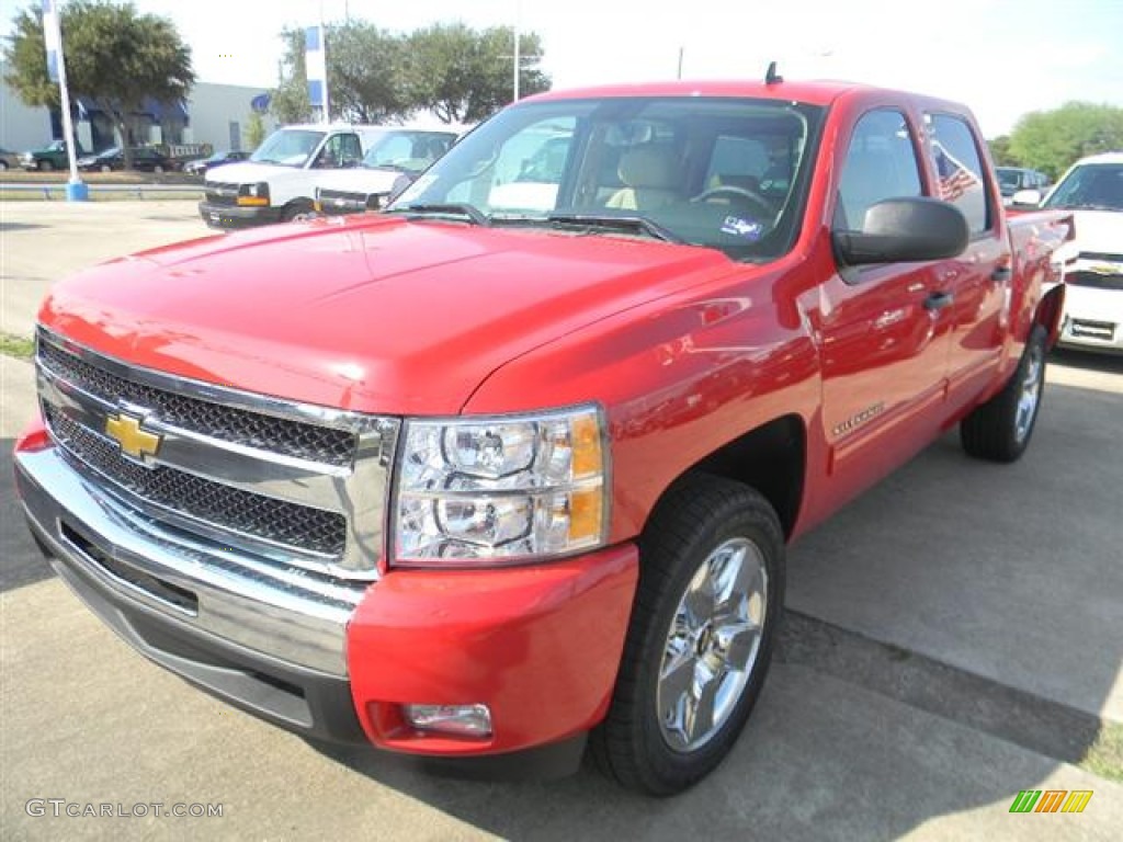 2011 Silverado 1500 LT Crew Cab - Victory Red / Light Cashmere/Ebony photo #8