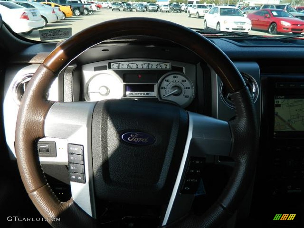 2010 F150 Platinum SuperCrew 4x4 - Red Candy Metallic / Sienna Brown Leather/Black photo #25