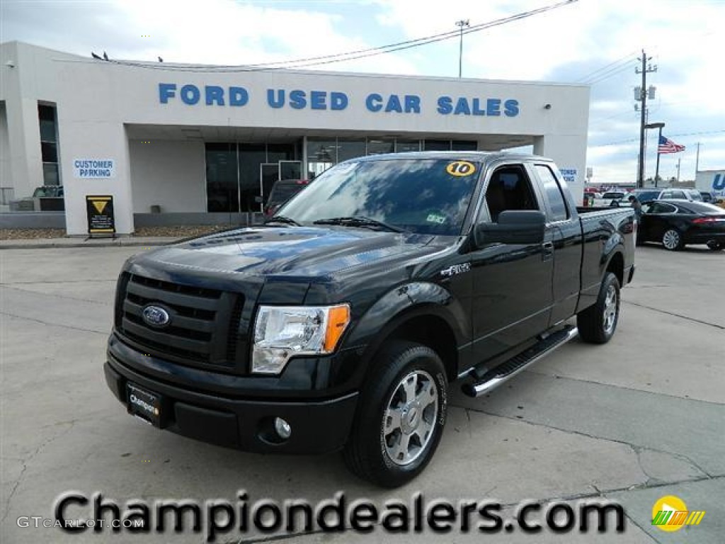 2010 F150 STX SuperCab - Tuxedo Black / Medium Stone photo #1