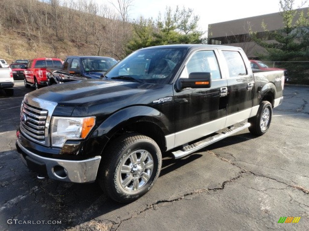 2011 F150 XLT SuperCrew 4x4 - Ebony Black / Steel Gray photo #5