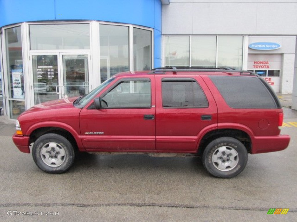 2002 Blazer LS 4x4 - Dark Cherry Red Metallic / Graphite photo #2