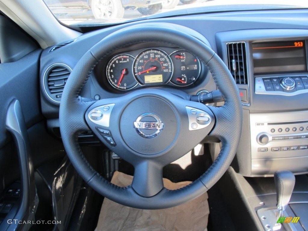 2012 Nissan Maxima 3.5 S Charcoal Steering Wheel Photo #58087661