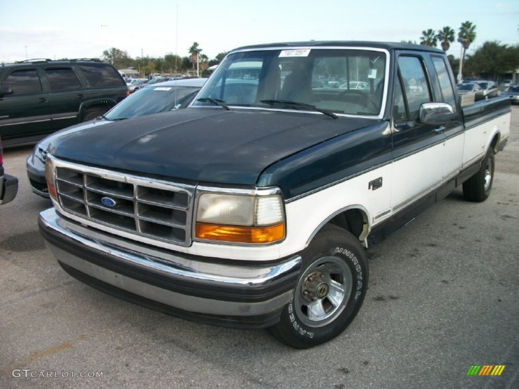 1995 F150 XLT Extended Cab - Dark Tourmaline Pearl / Gray photo #1